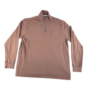 Criquet Mens XXL  Organic Cotton Pique Quarter Zip Pullover Long Sleeve Top